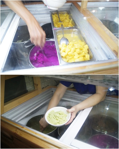 新鮮水果做的古早味水冰，鹿仔草冰店