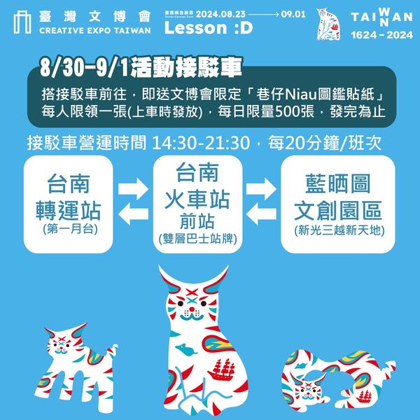 2024臺灣文博會在台南！臺南概念展區「Lesson：D」藍晒圖文創園區「文創校區」海島萬花筒！巷仔貓Niau！