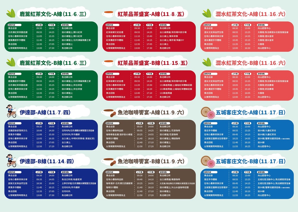 南投一日遊。2024日月潭紅茶文化季 茶香魚池任遨遊 特色小旅行、認識日月潭紅茶、咖啡、品茗、DIY烘豆體驗！