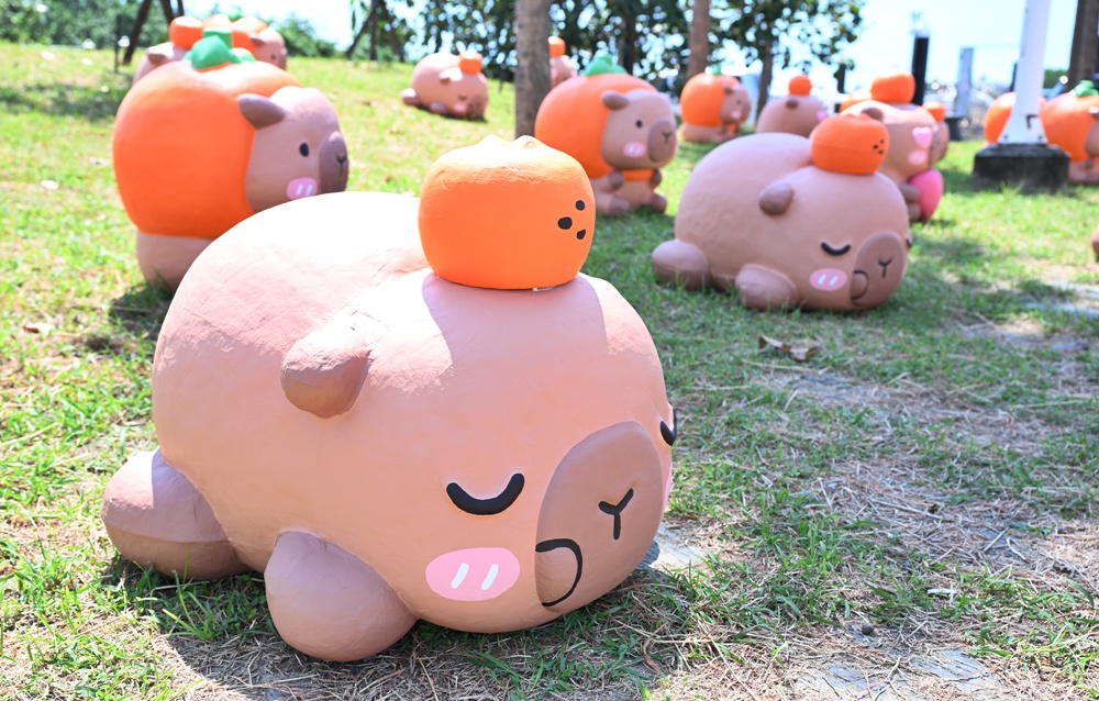 台南安平漁人碼頭｜12米「卡比胖拉」登場！超萌水豚裝置藝術、燈光秀、市集一次玩透透！