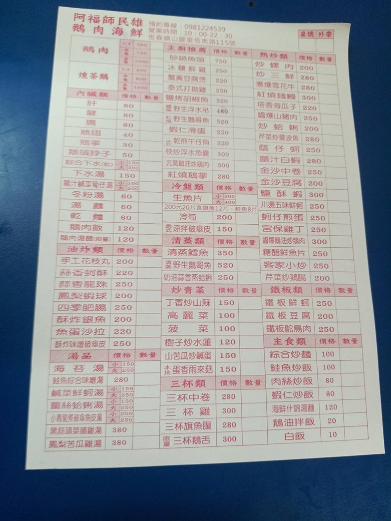 墾丁美食推薦。阿福師民雄鵝肉海鮮 厚切生魚片、砂鍋魚頭、胡椒魚一次滿足！